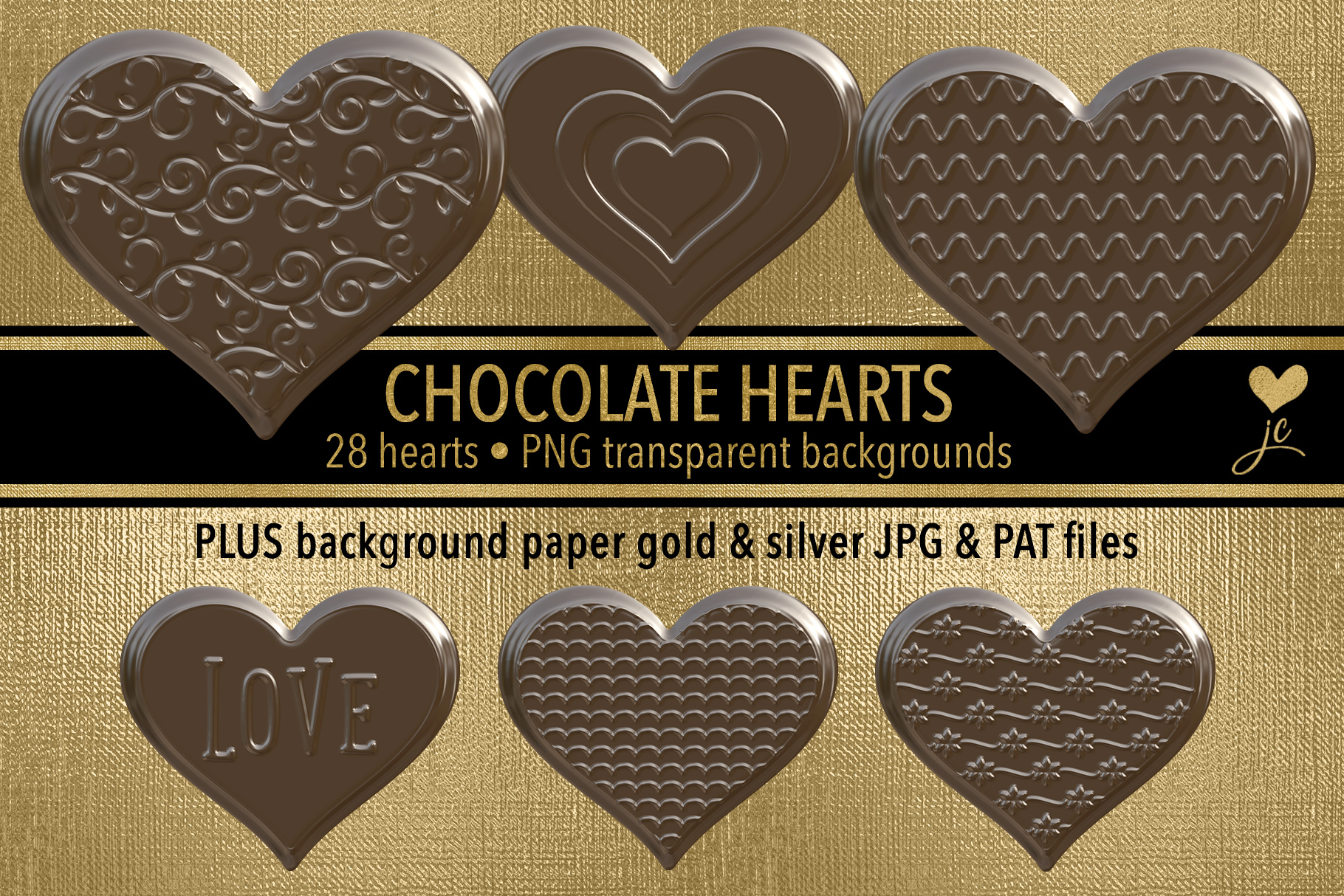 Chocolate Hearts Clipart Set: A Versatile Digital Design Resource for Every Occasion