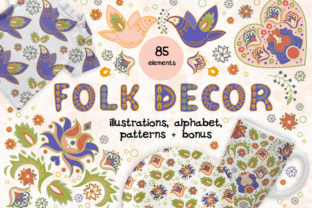 Folk Decor Vector Illustration Alphabet