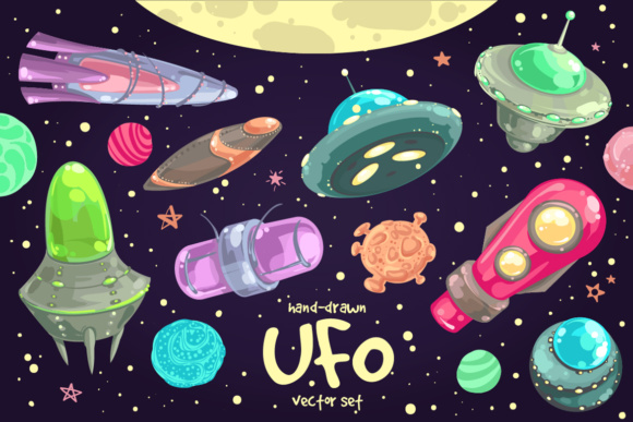 Funny UFO: Hand-Drawn Space Graphics for Real Projects