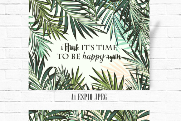 Palm Leaf Tropical Background
