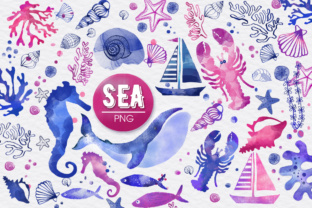 Sea Watercolor Elements: A Versatile Marine Collection for Creative Projects