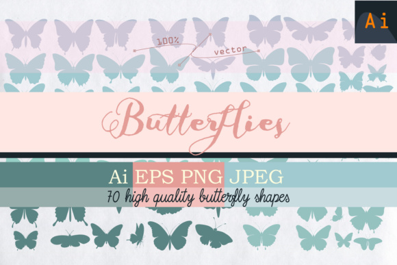 Set of Vector Butterfly Shapes