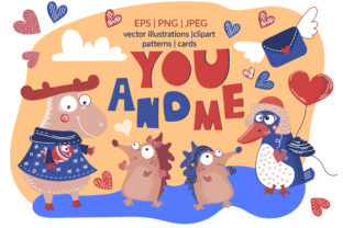 Valentine Cartoon Animal Bundle